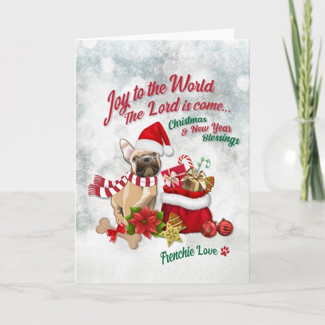 Joy to the World - Frenchie Love  Card (Front)