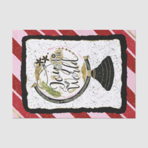 Joy to the World Global Holiday Pink & Red Party Tissue Paper