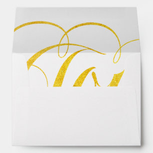 Joy to the World Gold Foil Calligraphy - Faux Envelope