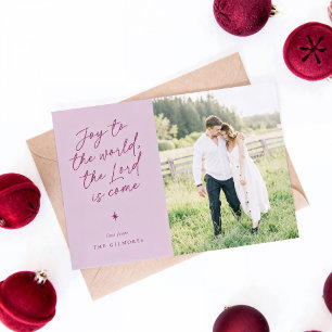 Joy to the World Handwriting Religious Christmas Holiday Card