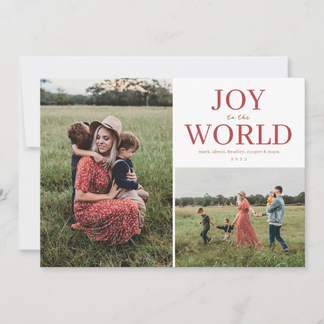 Joy to the World Holiday Photo Collage (Front)