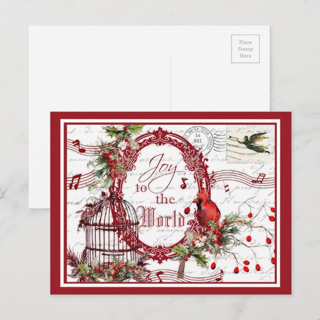 Joy to the world holiday postcard (Front/Back)