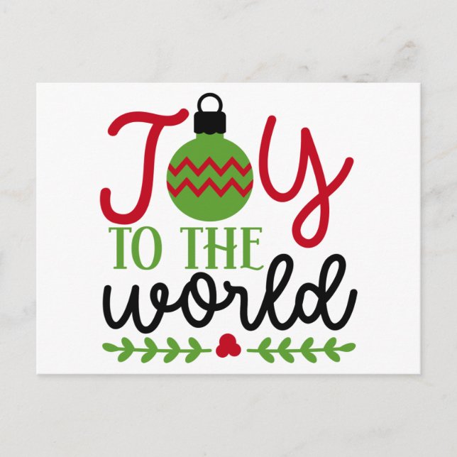Joy to the World Holiday Postcard (Front)