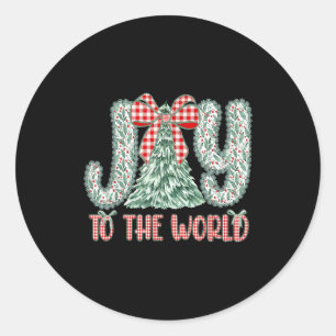 Joy To The World Jesus Christian Christmas Xmas Tr Classic Round Sticker