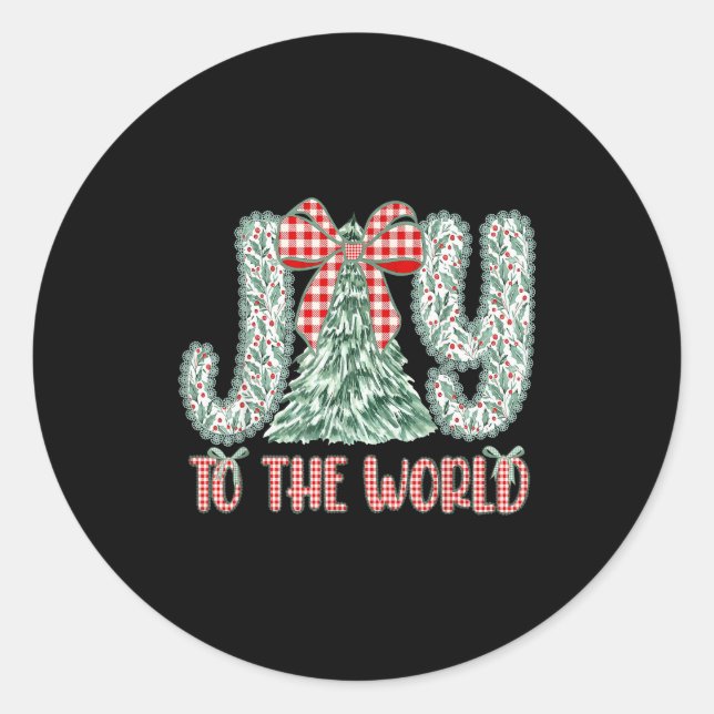 Joy To The World Jesus Christian Christmas Xmas Tr Classic Round Sticker (Front)