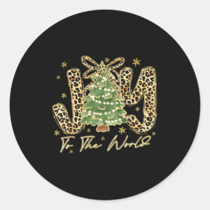 Joy To The World Jesus Christian Christmas Xmas Tr Classic Round Sticker