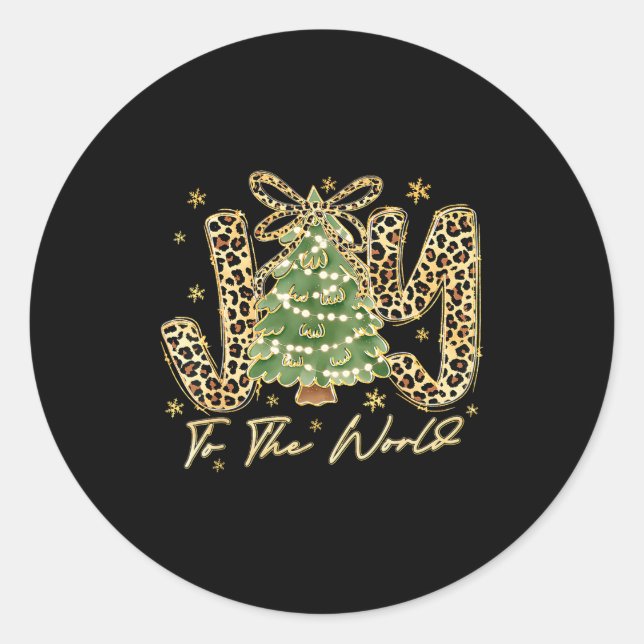 Joy To The World Jesus Christian Christmas Xmas Tr Classic Round Sticker (Front)