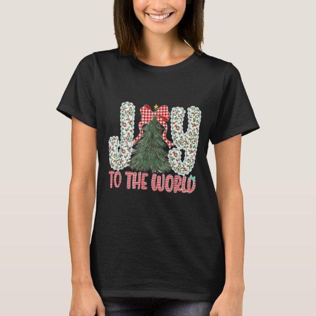 Joy To The World Jesus Christian Christmas Xmas Tr T-Shirt (Front)