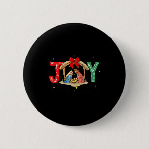 Joy To The World Jesus Christian Nativity Scence C 6 Cm Round Badge
