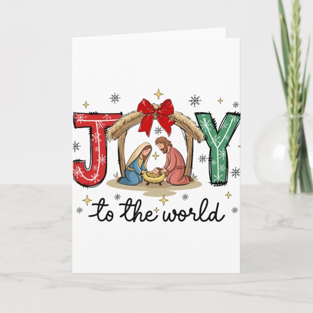 Joy To The World Jesus Christian Nativity Scence C Card (Front)