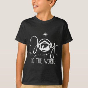 Joy To The World Jesus Christian Nativity Scence C T-Shirt