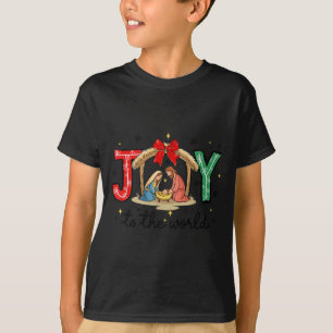 Joy To The World Jesus Christian Nativity Scence C T-Shirt