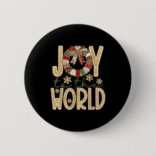 Joy To The World Jesus Christian Snowflake Christm 6 Cm Round Badge