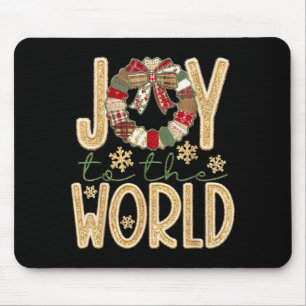 Joy To The World Jesus Christian Snowflake Christm Mouse Pad