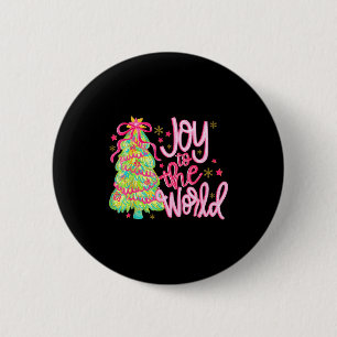 Joy To The World Jesus Christian Xmas Tree Holiday 6 Cm Round Badge