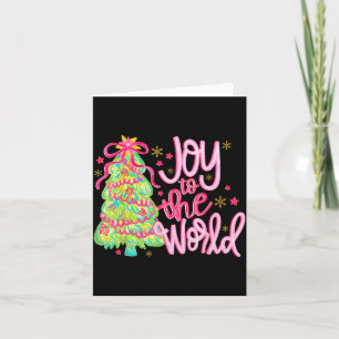 Joy To The World Jesus Christian Xmas Tree Holiday Card
