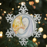 Joy to the World Madonna and Child Watercolor<br><div class="desc">Celebrate the season with this uniquely designed Joy to the World Madonna and Child Watercolor Snowflake Pewter Christmas Ornament. Featuring original artwork,  bold colours,  and inspirational messaging,  this design can be purchased as is,  or transferred to another product.
All images and illustrations are copyrighted by FeliseDesigns.</div>