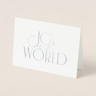 Joy to the World Modern Christmas typography  Foil Card