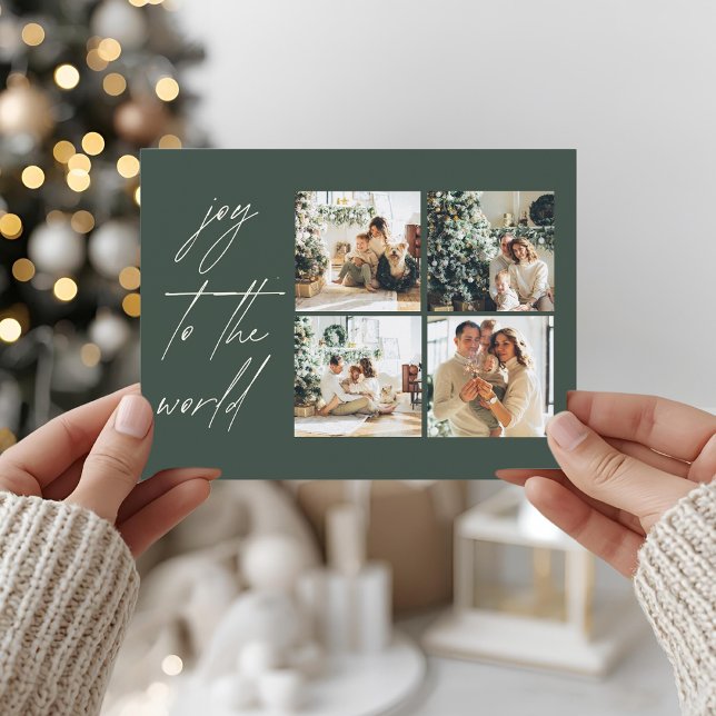 Joy to the World Modern Collage Postcard (Creator Uploaded)