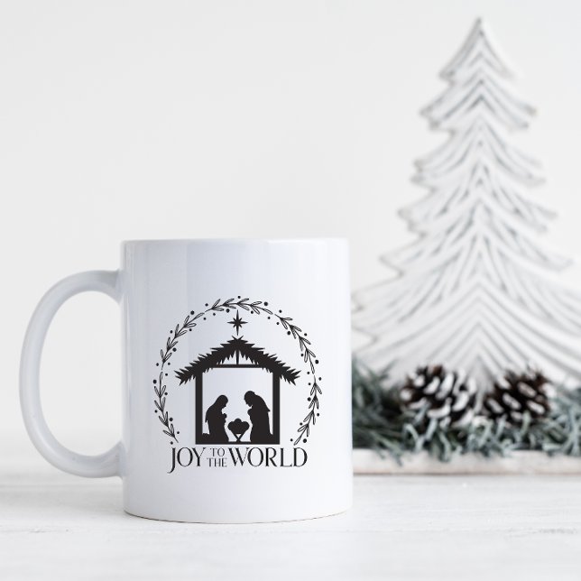 Joy to the World Nativity Christmas Coffee Mug (Joy to the World Nativity Mug)