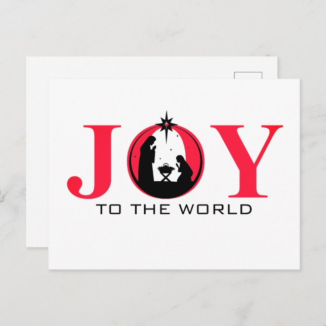 Joy to the World Nativity Christmas Postcard (Front/Back)