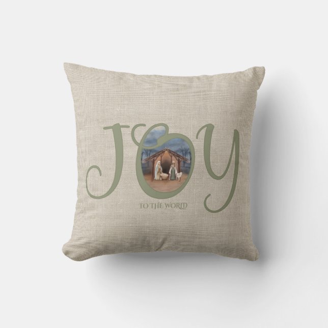 JOY to the World Nativity Cushion (Front)