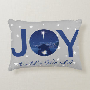 Joy to the World nativity  Decorative Cushion