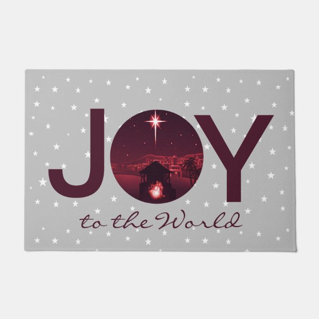 Joy to the World nativity   Doormat (Front)