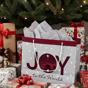 Joy to the World nativity  Large Gift Bag