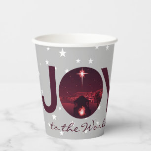 Joy to the World nativity Paper Cups