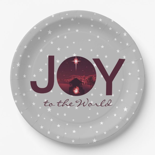 Joy to the World nativity   Paper Plate (Front)