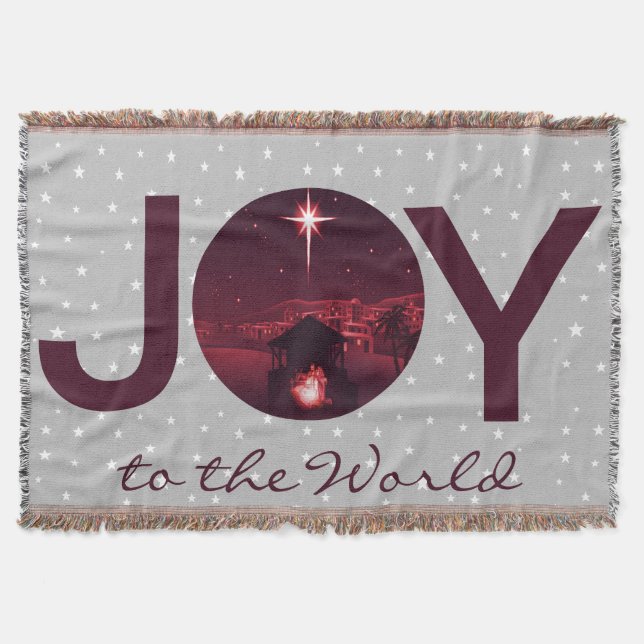 Joy to the World nativity  Throw Blanket (Front)