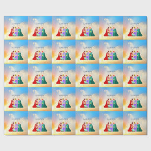 Joy to the World, Nativity with the three wise men Wrapping Paper