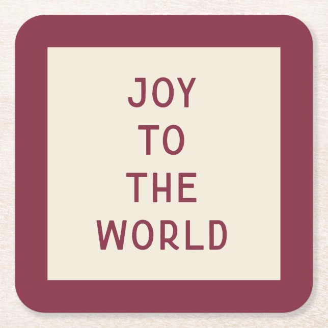Joy To The World | Paper Christmas Coaster (Front)