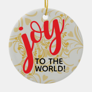 Joy To The World Personalised Ceramic Ornament
