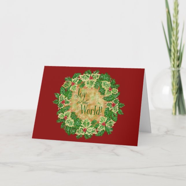 Joy to the World Personalised Christmas Card (Front)