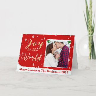 Joy to the World Personlize Picture Card