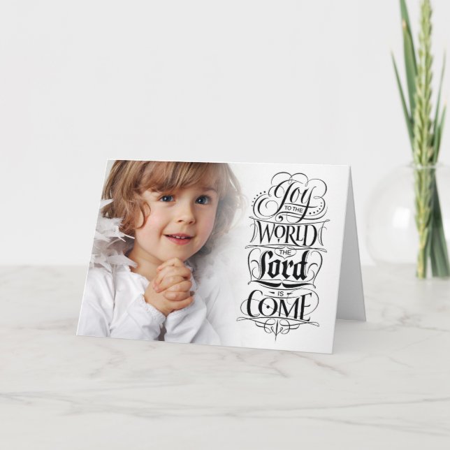 Joy to the World Photo Christian Christmas Holiday Card (Front)