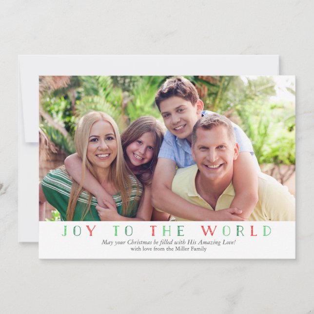 Joy to the World Photo Christmas Card (Front)