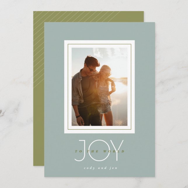 Joy To The World Photo Holiday Card (Front/Back)