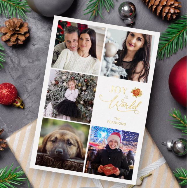 Joy To the World Poinsettias Collage 5 Photos  (Creator Uploaded)