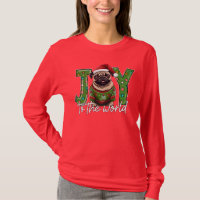 Joy To The World Pug Santa Christmas