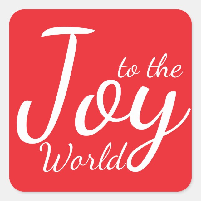 Joy to the World Red Christmas Sticker (Front)