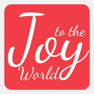 Joy to the World Red Christmas Sticker