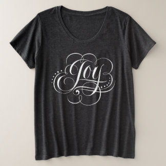 Joy to the World - Religious Christmas Calligraphy Plus Size T-Shirt