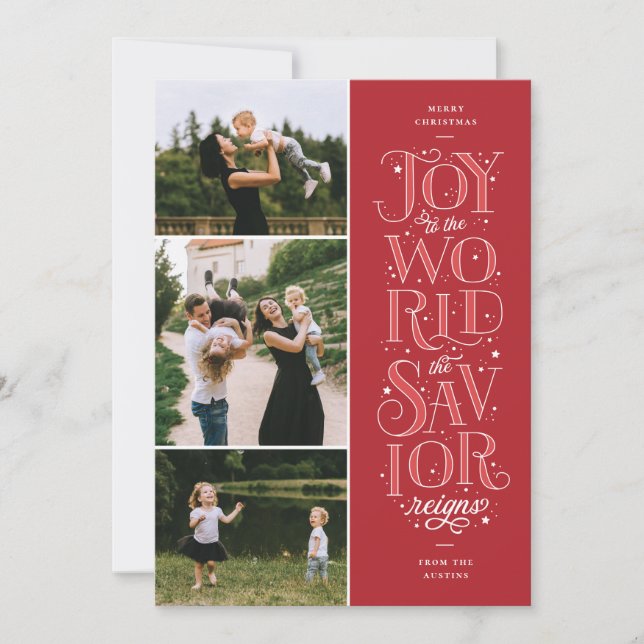 Joy to the World Religious Christmas Card (Front)