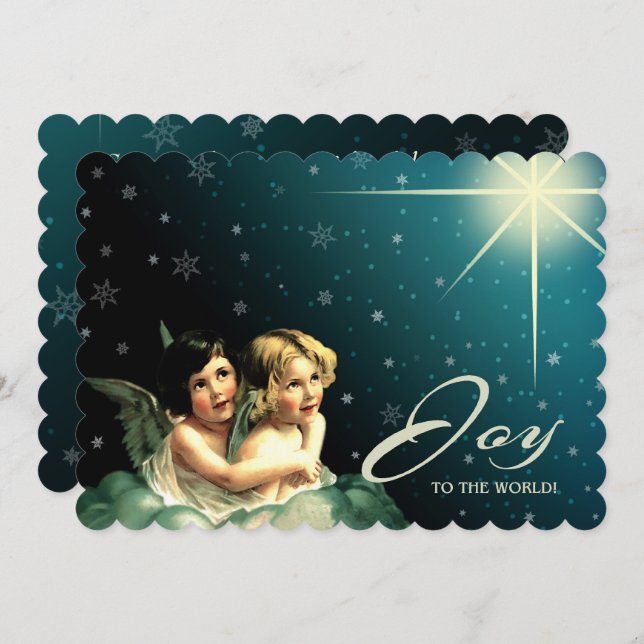 Joy to The World. Religious Christmas Cards (Front/Back)