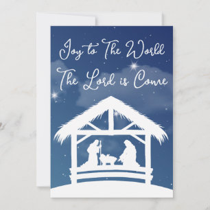 Joy to the World Religious Christmas Nativity Holiday Card