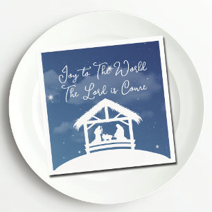 Joy to the World Religious Christmas Nativity Napkin