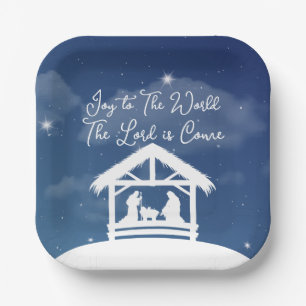 Joy to the World Religious Christmas Nativity Paper Plate